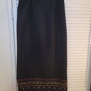 Elegant Black Embroidered Skirt